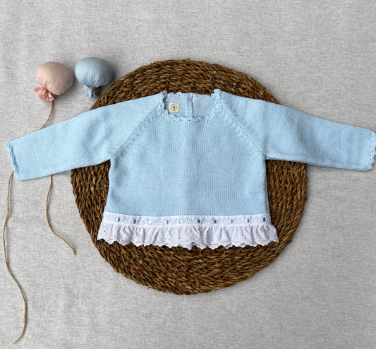 Jersey tira bordada celeste